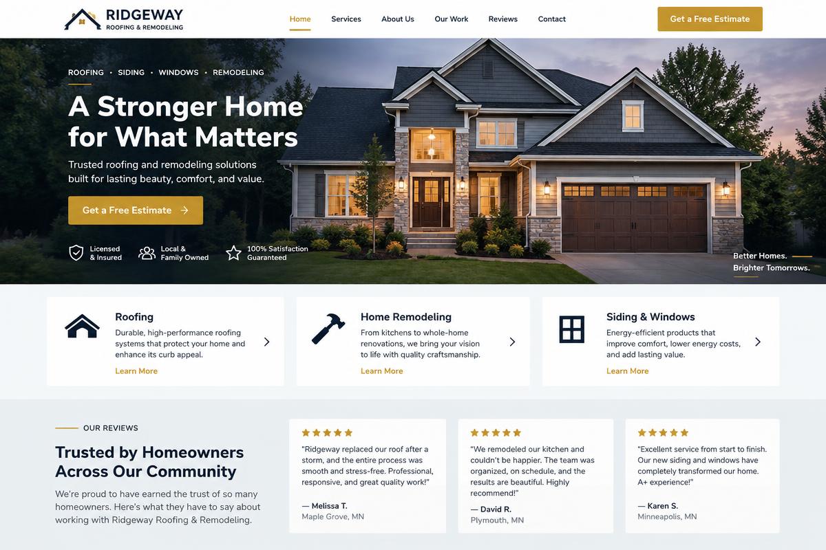 Concept website for Home Services